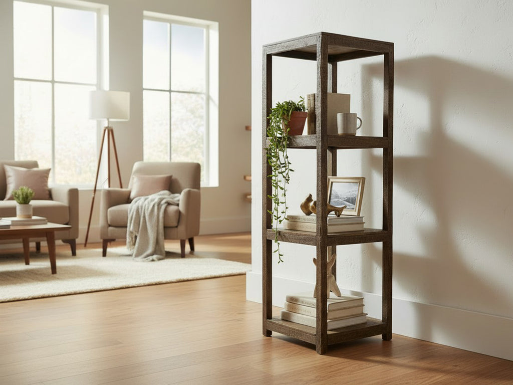 Offenes Holzregal aus Altholz – 45 × 45 × 150 cm