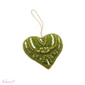 Dekoherz Shine Heart Green – Grün, 9 × 10 cm