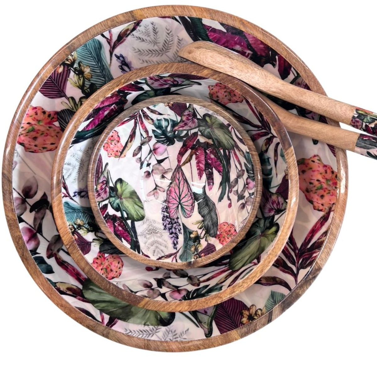 Schale Exotic Leaves aus Mangoholz – 18 cm
