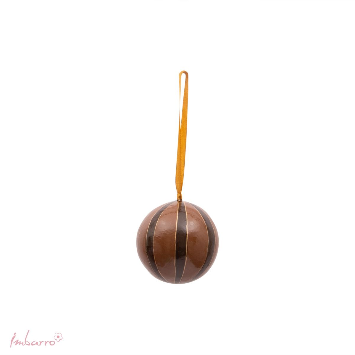 Weihnachtskugel Stripes – Warme Eleganz in Karamell und Braun