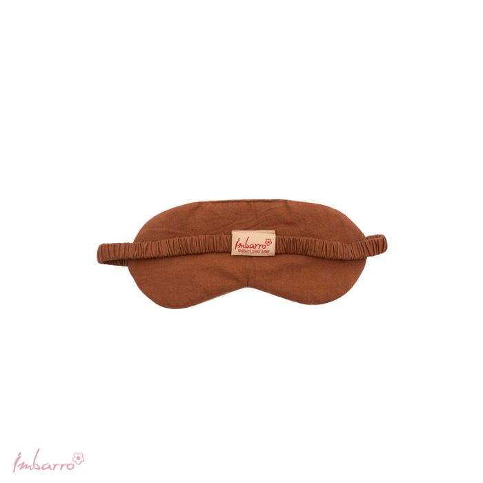 Schlafmaske Pure Camel – Weicher Baumwollsamt mit Blumenmuster