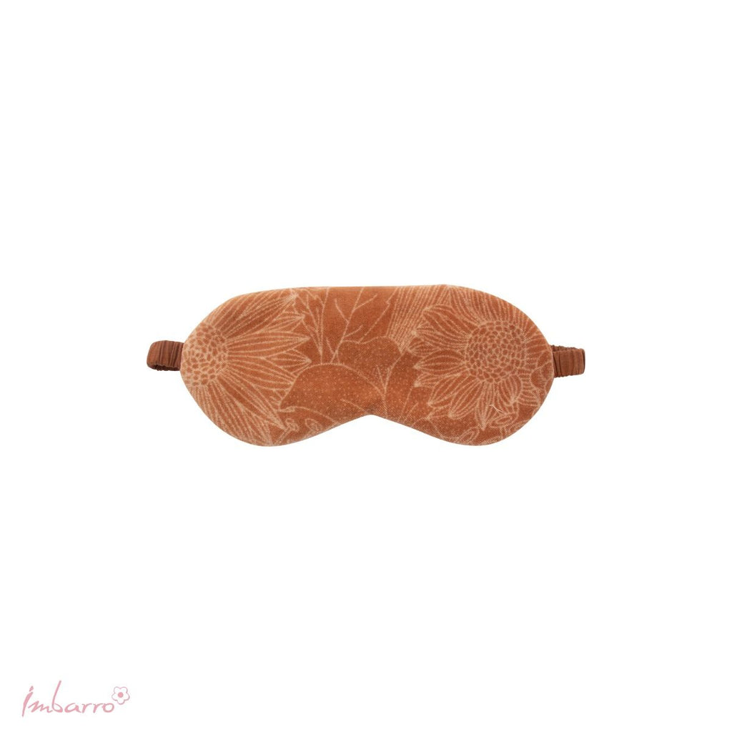 Schlafmaske Pure Camel – Weicher Baumwollsamt mit Blumenmuster