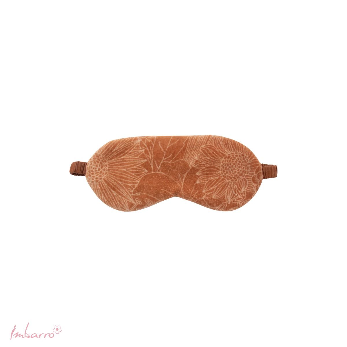 Schlafmaske Pure Camel – Weicher Baumwollsamt mit Blumenmuster