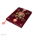 Notizbuch Vittoria – Samt mit Blumenstickerei, 15,5 × 20,5 cm