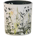 Windlicht „Frühling“ – Weiß mit Blumenmotiv