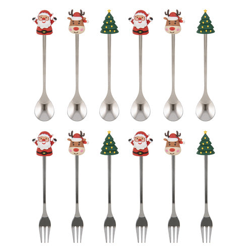 Festive Fun Löffel- & Gabel-Set – 6-teilig