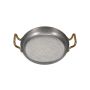 Servierschale 24 x H 5 cm mit goldenem Griff, gehämmert, antikes Silber Serve
