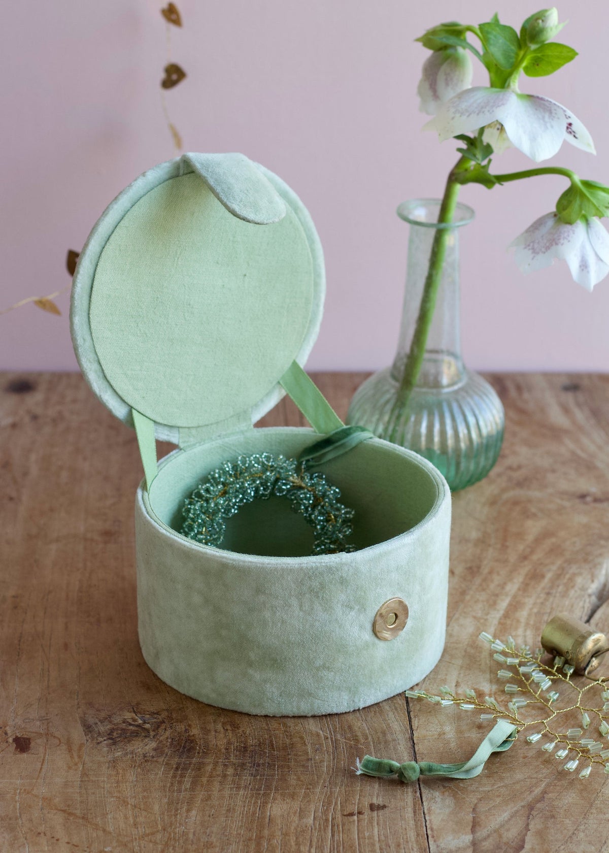 Dekoanhänger mit Glasperlen – Mint