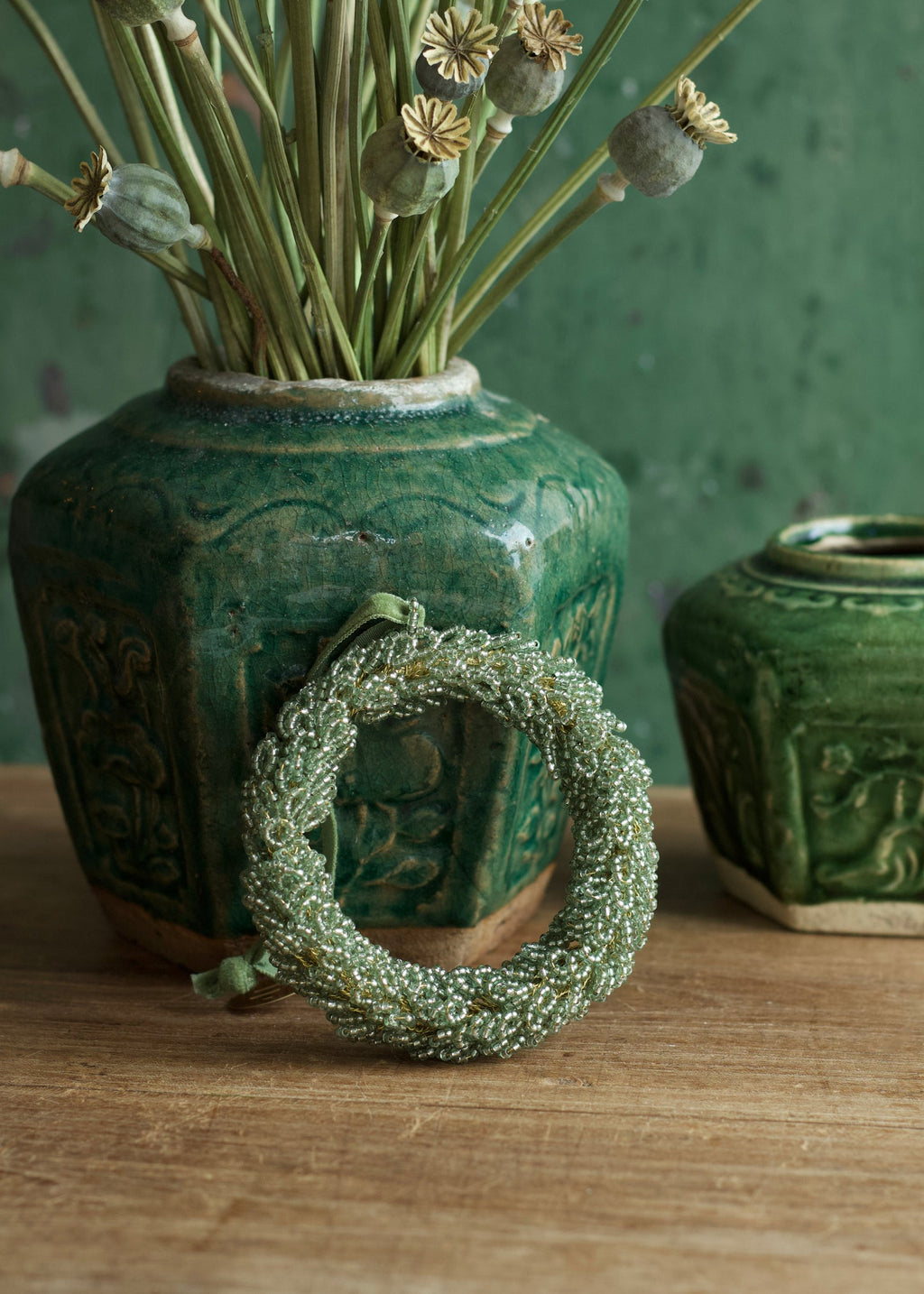 Dekoanhänger mit Glasperlen – Mint
