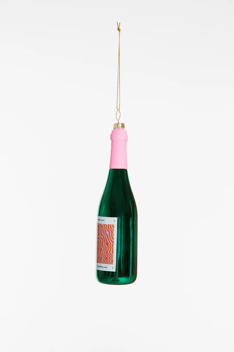 Christbaumschmuck Naturwein aus Glas – Weinflasche
