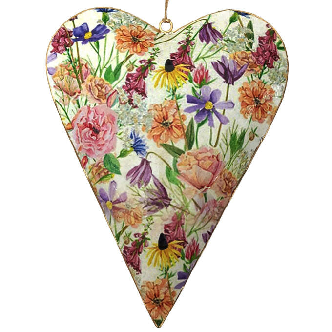 Deko-Herz „Blumenwiese“ 28 cm