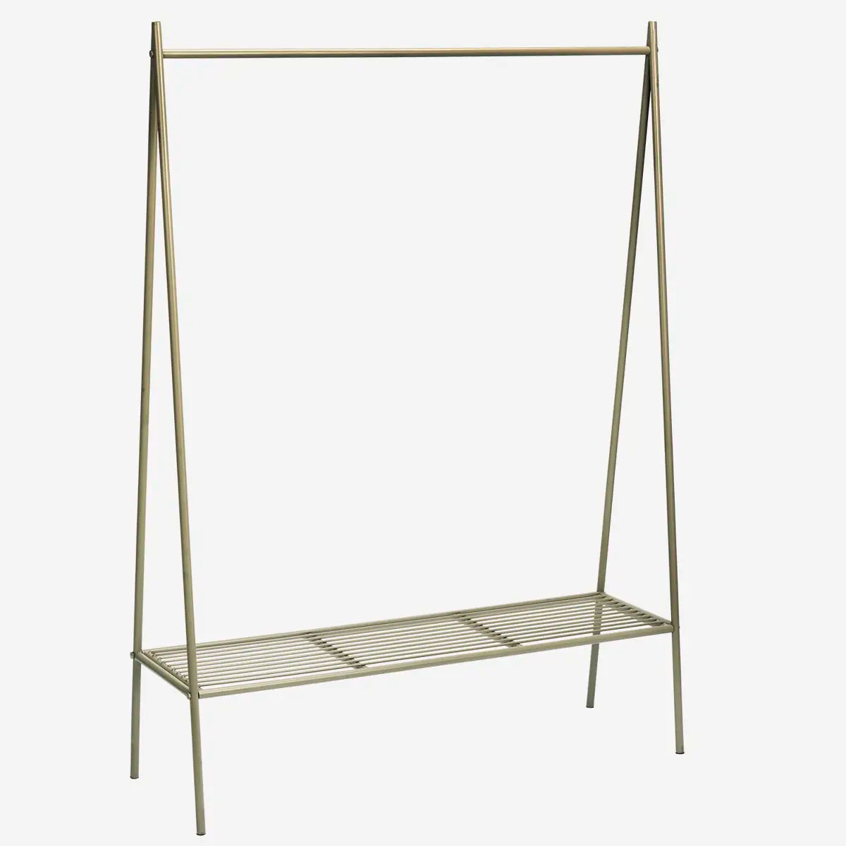 Kleiderständer aus Metall mit Ablage – Taupe