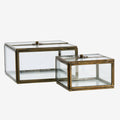 Glasboxen mit Messingrahmen – 2er-Set